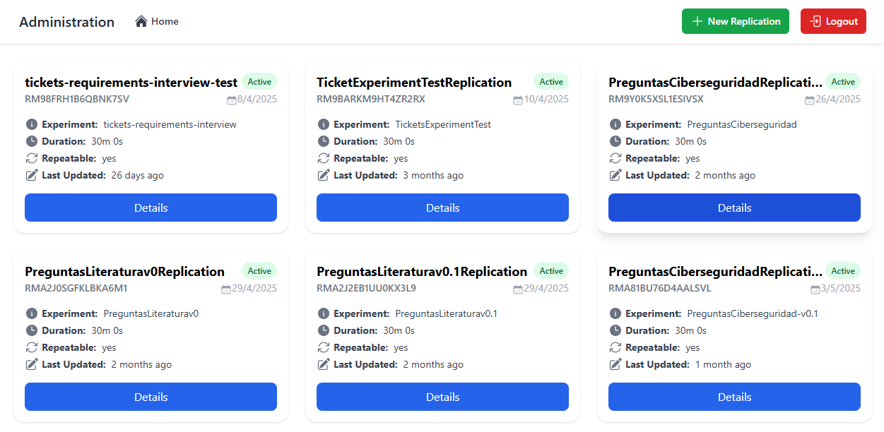 Excercises Listing Interface