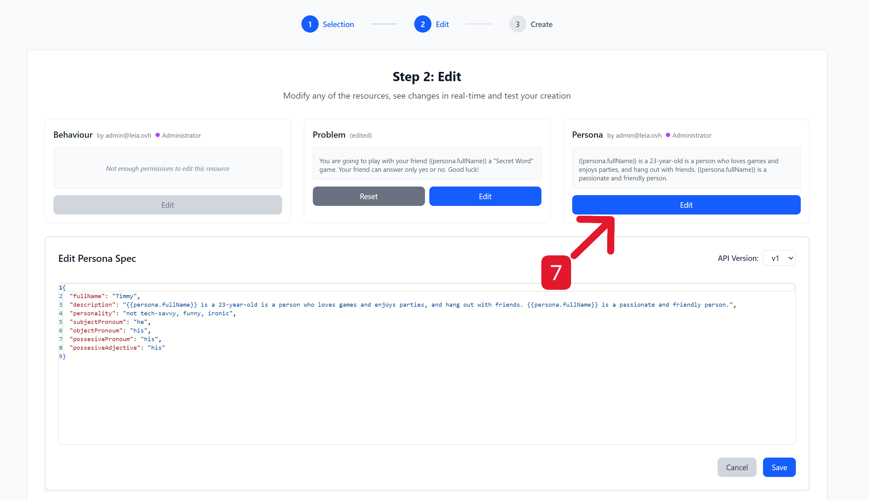Step 3: Edit the Persona